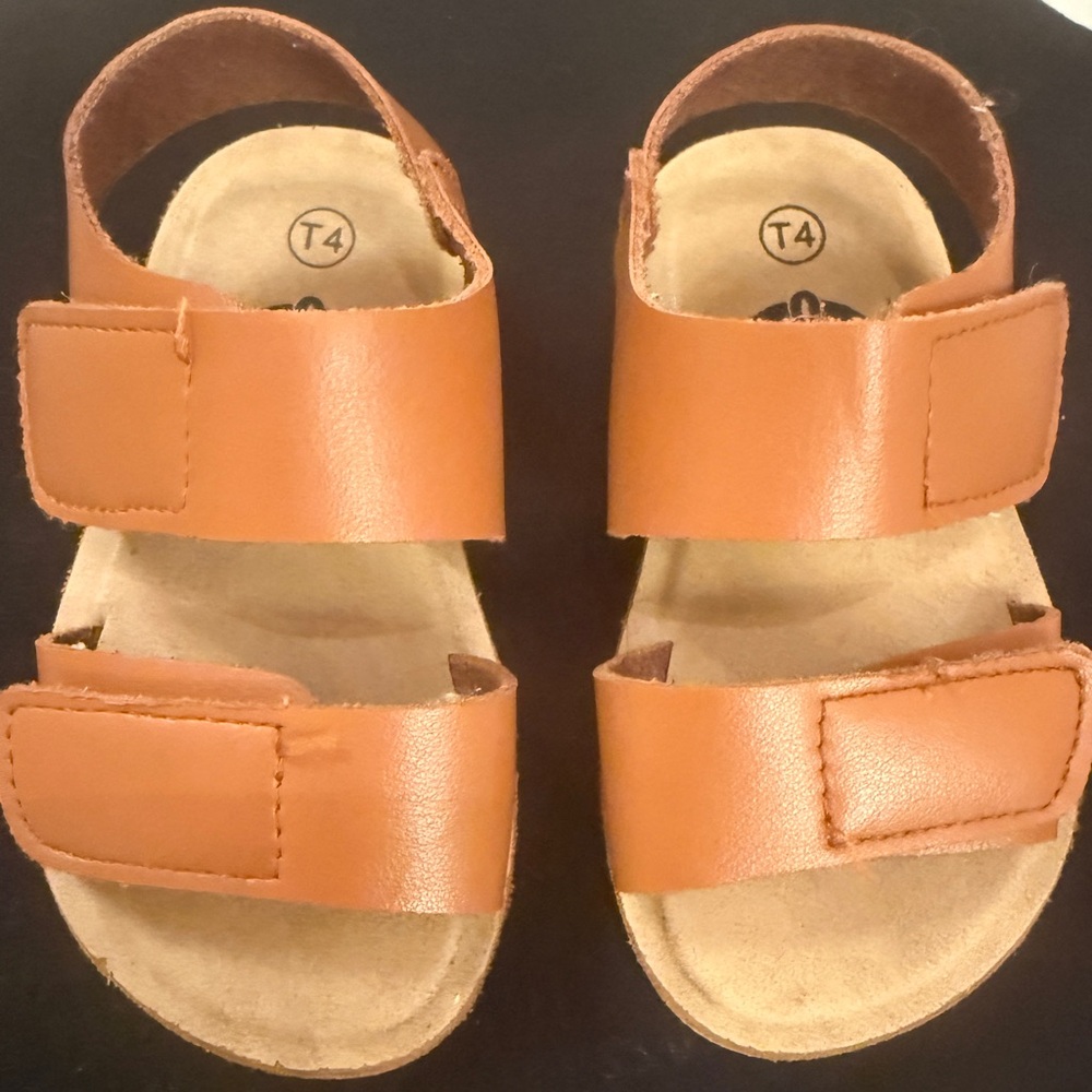 Toddler Leather Tan Sandals, T4